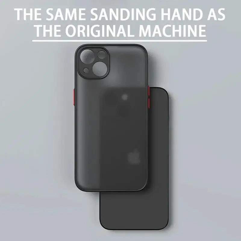 Shockproof Thin Matte Case For iPhone 15 16 13 12 11 14 Pro Max Plus Mini XR XS X Silicone Bumper Clear Hard Cover Capa Funda
