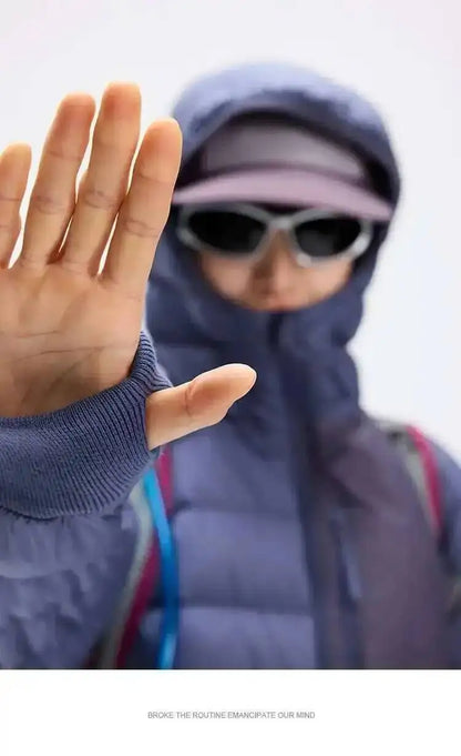 HKSH Outdoor Light Sport Color Contrast Hooded Down Jacket Women's Winter Mountain Leisure Waterproof Climbing Cotton Coat H2887