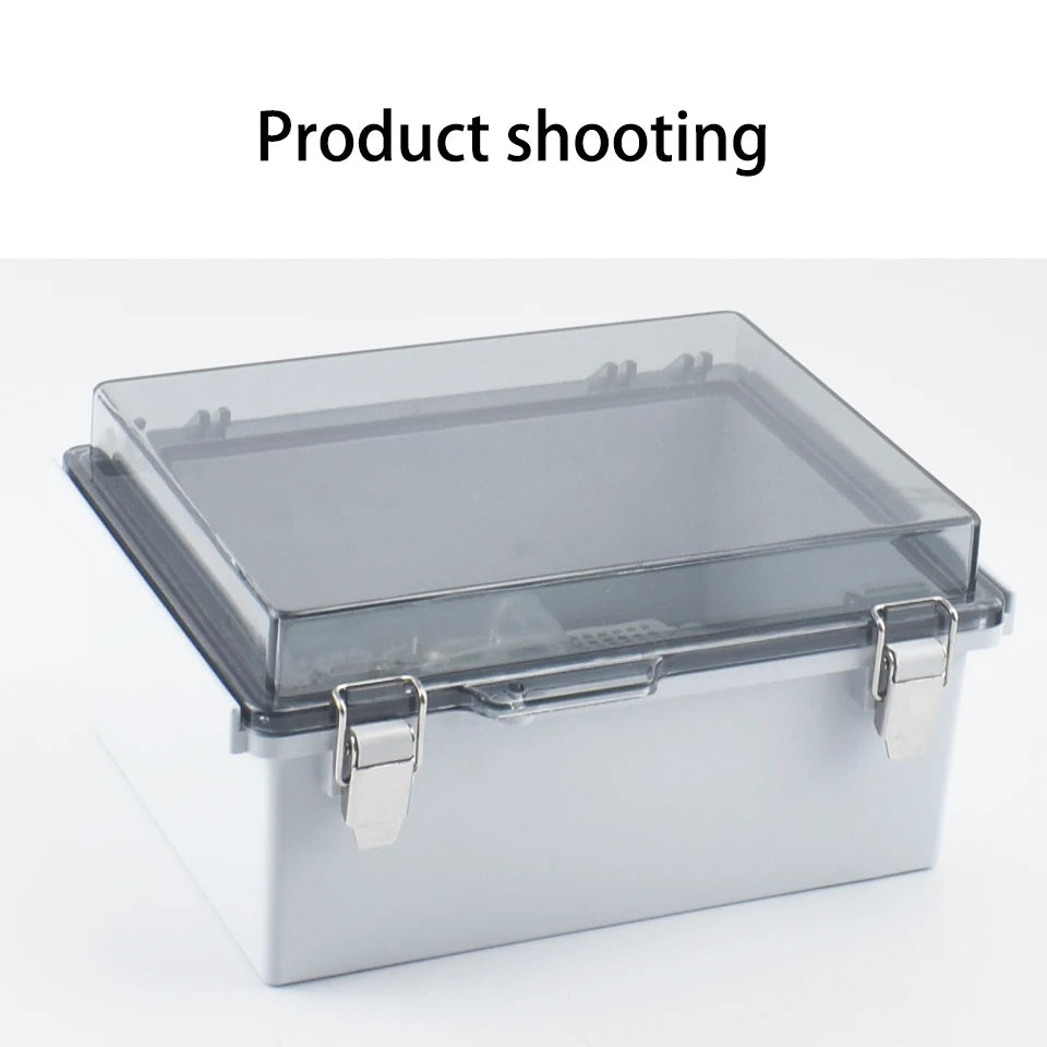 IP67 Waterproof Gray/Transparent Cover Enclosure Juction Box ABS Plastic Outdoor Electronic Instrument Hinge Case