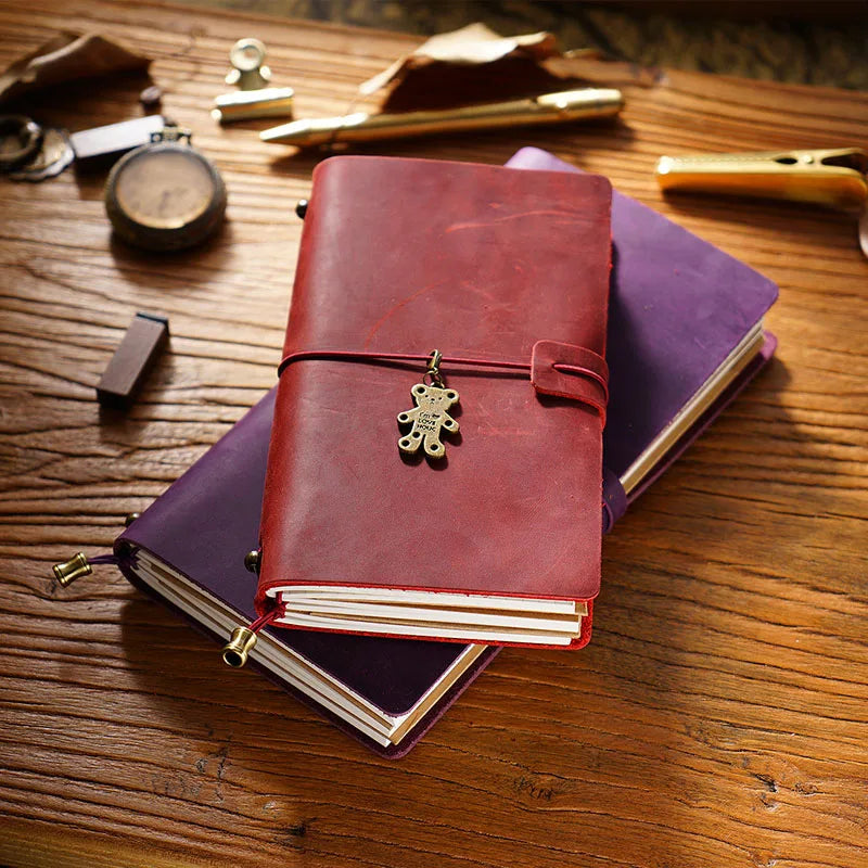Fromthenon Leather TN Travel Notebook Handbook Diary First Layer Cowhide Diary Handbook Notes Handmade Loose-leaf Notebook