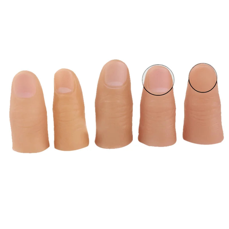 5pcs Finger Magic Tricks Fake Soft Thumb Tip Close Up Stage Show Prop Prank Toy Fake Finger Silicone Finger Prosthetic