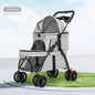 Dual‑Layer Pet Stroller Foldable Travel Dog Cat Cart Breathable Mesh Wagon with Cup Holder Storage Bag for Small Animals