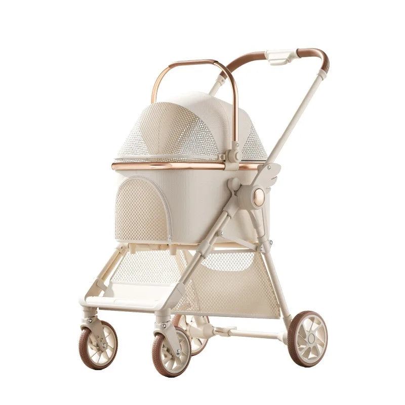 Pet Stroller Lightweight Foldable Portable Detachable Carrier Small Dogs Cats Walking Cart Dog Stroller Pettroller Dog Trolley