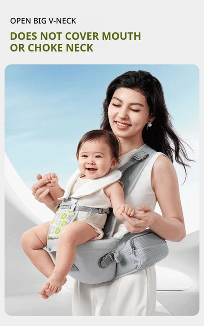 AIBEDILA Baby Carrier Waist Stool Ergonomic Kangaroo Baby Carrier with Knob Breathable Newborn Waist Stool 0-36M