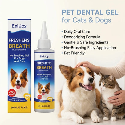 EELJOY Pet Dental Care Gel Reducing Plaque Tartar & Bad Breath Freshing Natural Formula No Brushing Gum Health Pet Oral Cleaner