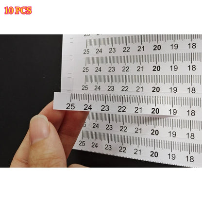 10-piece self-adhesive ruler set, suitable for office/study/sewing — can be attached to any smooth surface, measuring tool