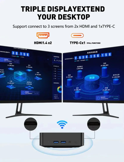 2026 New Powerful Slim Mini PC Core Windows 11 Pro I9‑8950HK 32GB RAM 1TB 2TB SSD WiFi6 BT5.2 4K