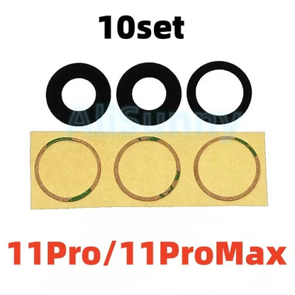 AliSunny 10pcs Back Camera Glass for iPhone 7 8 Plus 6 6S 6Plus 7Plus X XR XS Max 11 12 Rear Cover Lens 3M Sticker Holder Parts