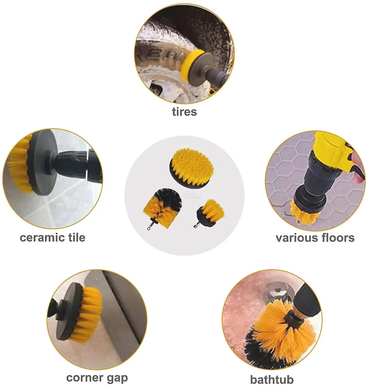 PWS New Car Detailing Brushes Kit Brushes for Automotive Cleaning Auto Air Cleaning Electric Drill Brush Cars Dirt Dust Cleaning
