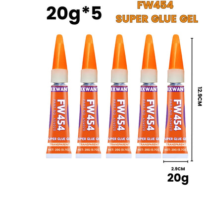 Super Glue Gel - Strong Instant Adhesive for Coral, Metal, Plastic, Wood, Ceramic, Rubber - Quick Dry & Waterproof 6g/20g