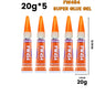 Super Glue Gel - Strong Instant Adhesive for Coral, Metal, Plastic, Wood, Ceramic, Rubber - Quick Dry & Waterproof 6g/20g
