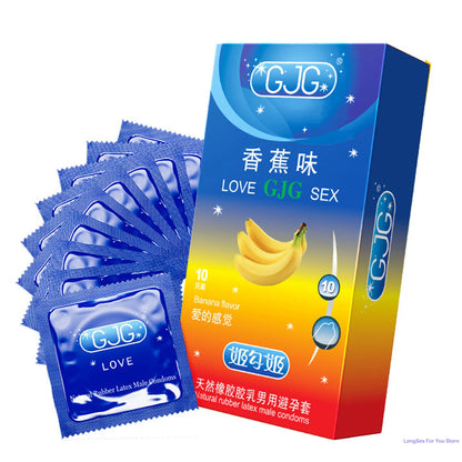 Fruit Flavor Condom 10pcs Ultra Thin Penis Sleeves Adult Sex Toys For Men Watermelon Stimulation Condom Erotic Products Sex Shop