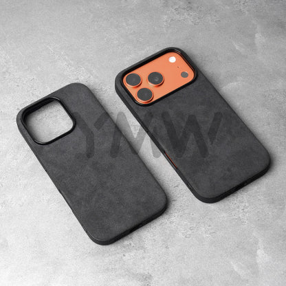 for ALCANTARA Case for iPhone 18 17 16 15 Pro Max Supercar Same Suede Leather Compatible with MagSafe Business Luxury Cover