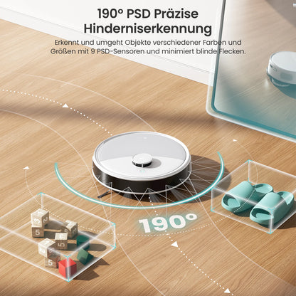 LEFANT M3L Robot dust vacuum cleaner all-in-one charging station 12000 Pa suction 220 min battery life DToF navigation Double R