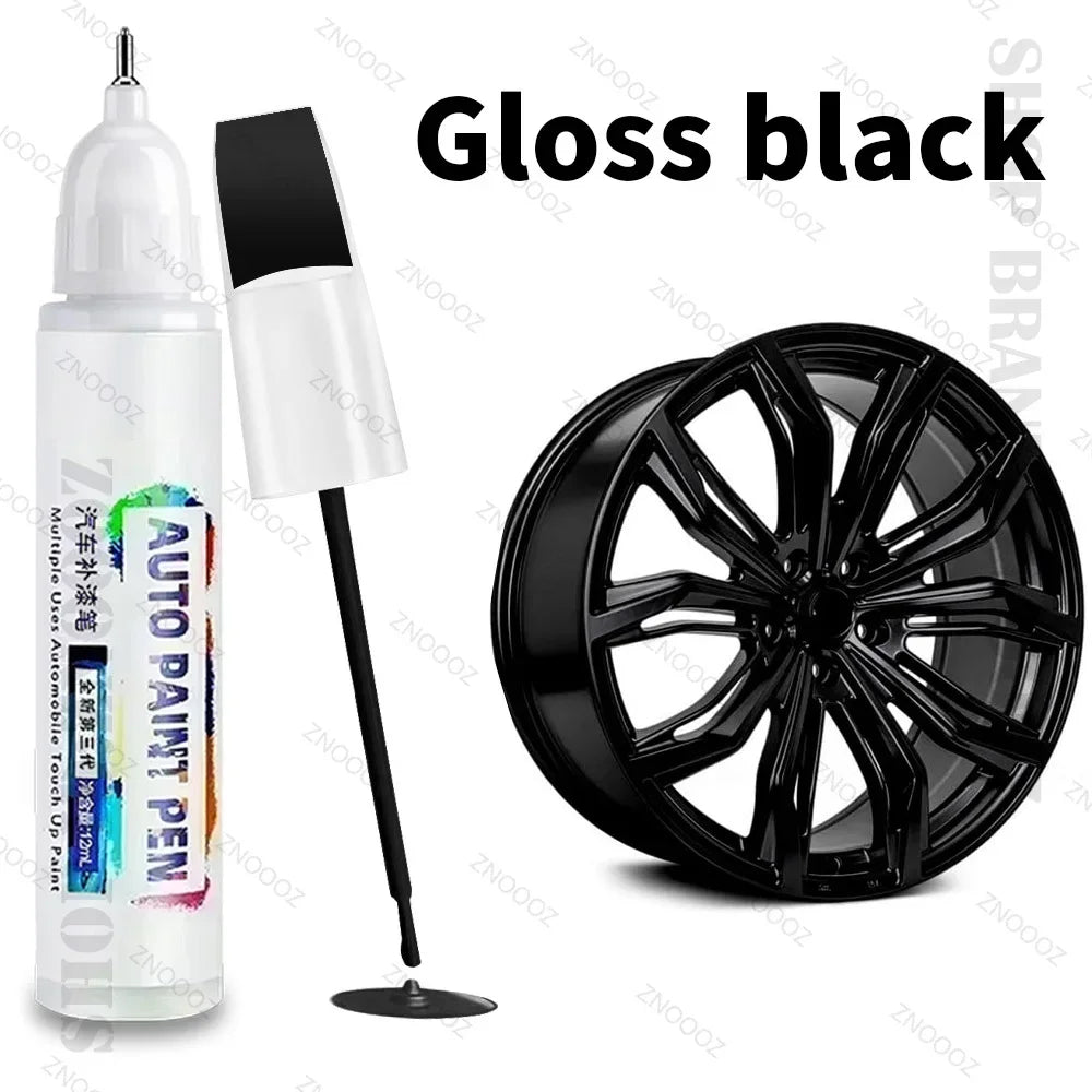 Automotive Wheel Touch-Up Pen Paint Repair Pen Gloss Black Matte Black Silver Grey Automotive Paint Care Accessories