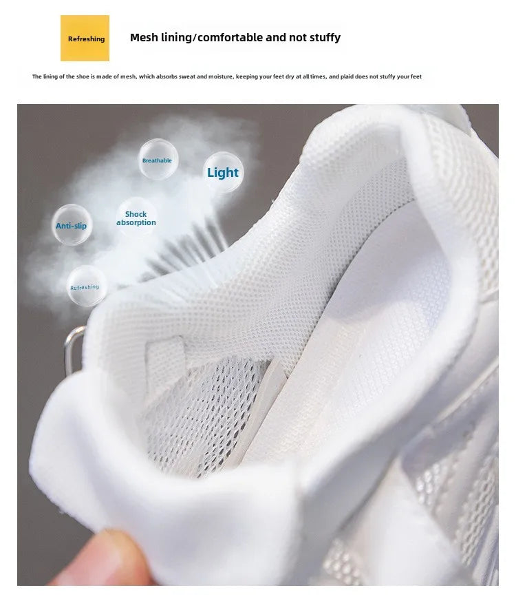 Kid Sneakers Sport Shoes for Boys Fashion Leather Children Breathable Mesh Comfort Shoes Casual Walking Outdoor Running Shoes