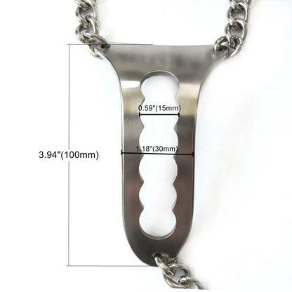 Stainless Steel Invisible Female Chastity Belt Sexy Briefs Leather Bondage Metal Chain Erotic Pants Adult Games BDSM Fetish Wear