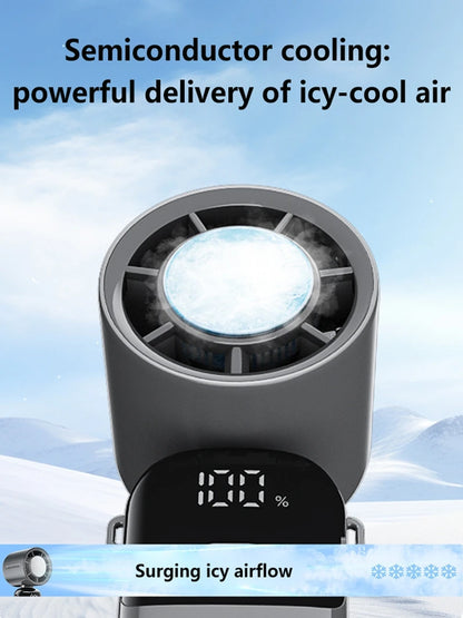 Lenovo Portable Fan Handheld Cooling Fan 100 Levels Foldable Rechargeable Strong Wind Air Cooler Digital Display Long Battery