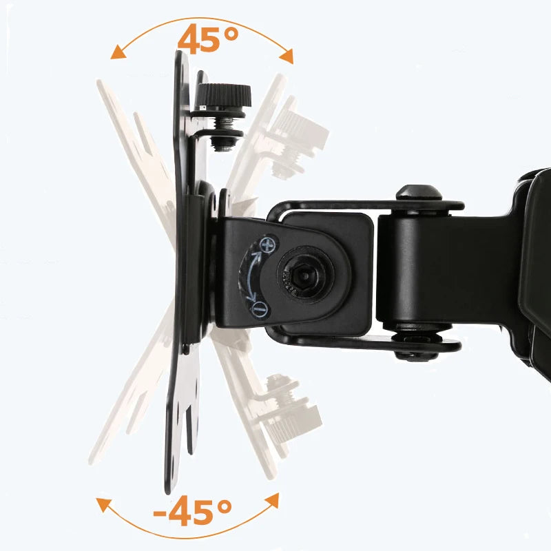 Single Monitor Mount Bracket for 14″–32″ Screens, Height Adjustable Monitor Arm with C-Clamp, Home Office Monitor Stand