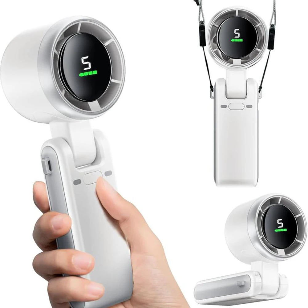 3-in-1 Fan, 5-speed, 3600mAh Rechargeable Lithium Battery, USB Charging, Travel Mini Fan