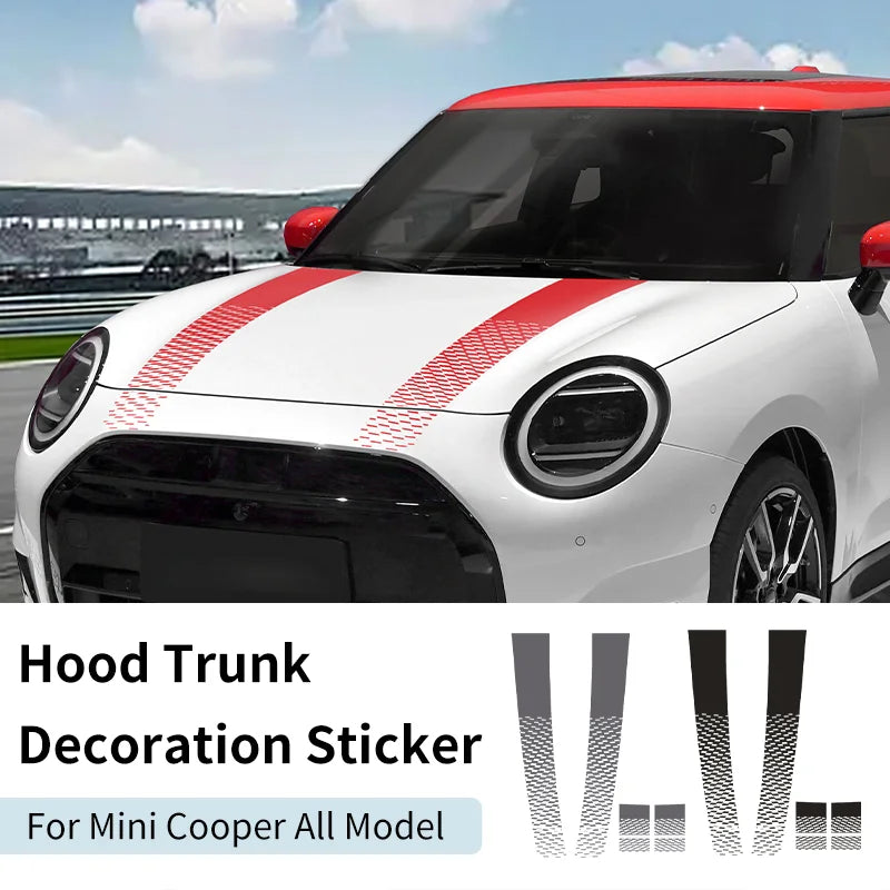 Car Engine Hood Vinyl Trunk Decal Stickers For Mini Cooper F56 F60 F55 F54 R56 R60 F65 F66 U25 J01 Countryman Car Accessories