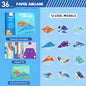 36 Sheets Kids Paper Airplane Origami Kit STEM Educational DIY Craft Toy Set Fun Parent-Child Activity Birthday Party Favor Gift