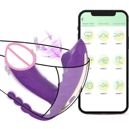 Wearable Sucking Thrusting Dildo Vibrator APP Control Clit Stimulator Penetration Vagina Panties Vibrator  Sex Toys for Female