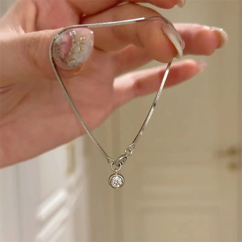 Dainty Flower Geometric Bracelet New High-End Minimalist Zircon Charm Blade Chain Women’s Bracelet Party Jewelry Gift