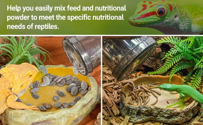 Reptile Calcium Powder Mixing Tray Cricket Feeding Tray Suitable for Geckos, Bearded Dragons and Lizards Feed Tray