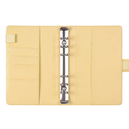 A6 PU leather binder economy 6-ring notebook, stylish design, personal notebook binder cover, can be used for cash budget storag