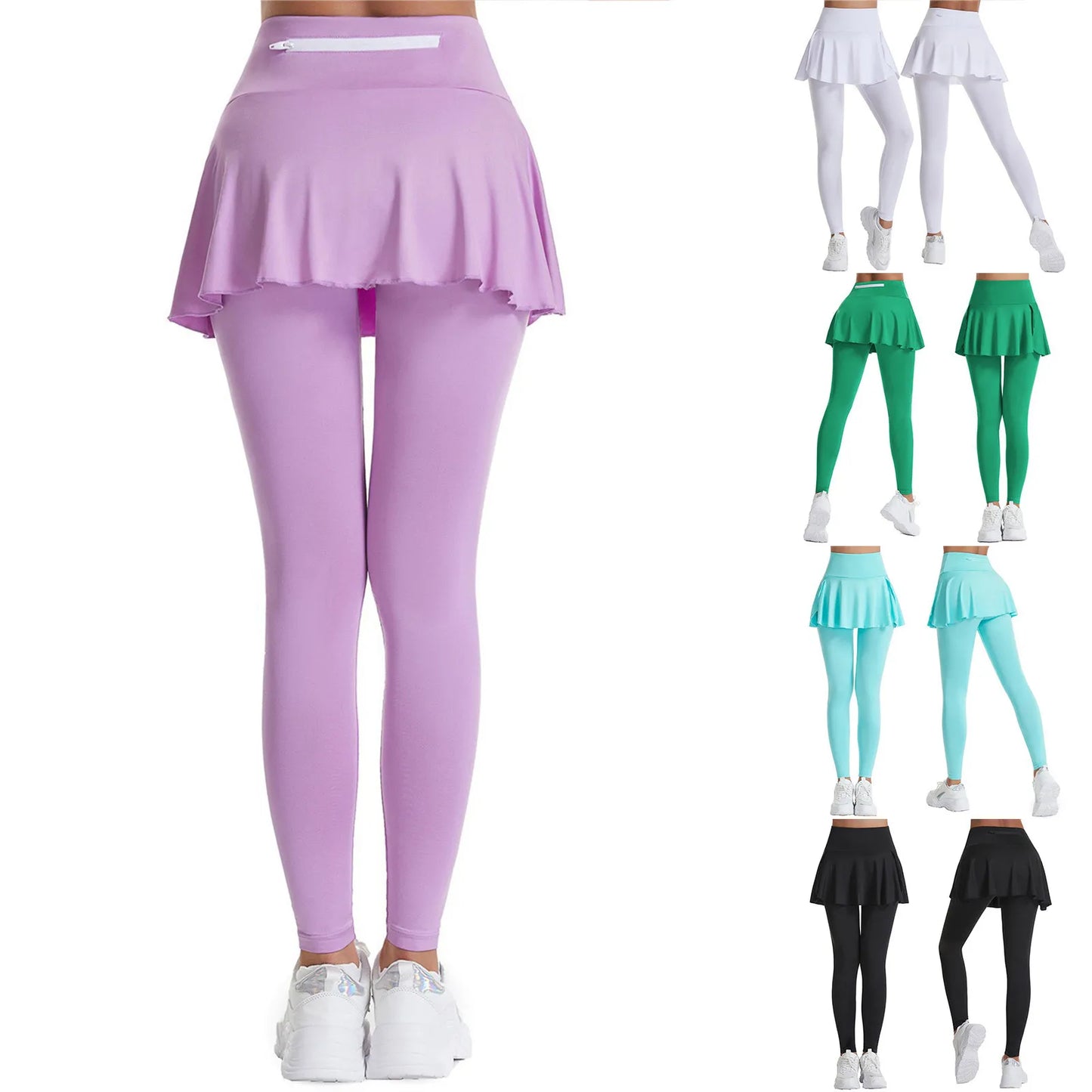 2025 Hot Sale Fitness Lenggings Female Full Length Leggings Active Skirted Capri Legging Pants Gym Clothing Tennis Fitness