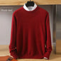 Men's 100% Pure Mink Cashmere Sweater O-Neck Pullovers Knit Large Size Mink Sweater Winter New Long Sleeve High-End Jumpers Tops