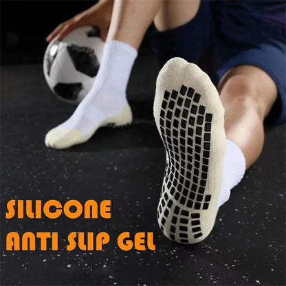 1/4 Pairs Anti-slip Soccer Women Men Outdoor Sport Grip Football Yoga Socks