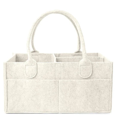 Baby Felt Storage Nursery Organizer Basket Infant Diaper Bag with Handle Caddy Changing Nappy Kids Storage Carrier Large Pocket
