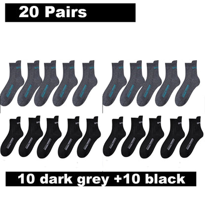 10/20Pairs High Quality Men's Socks Casual Breathable Cotton Man Run Sports Socks Spring Autumn Male Sox Gifts Plus Size 38-45