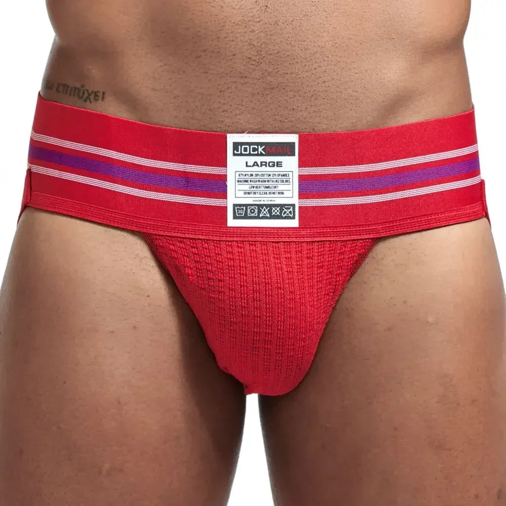 JOCKMAIL Men's Underwear Men Sexy Briefs Jockstrap Pouch Cuecas Man Cotton Panties Thongs Mesh Underpants Gay Slip Homme Srting