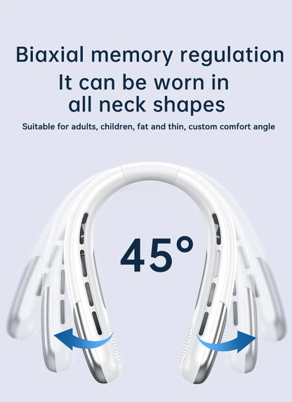 Lenovo Neck Fan 5 Speed Adjustable Bladeless Silent Neck Hanging Fan USB Rechargeable LED Digital Display Ice Refrigeration Fan