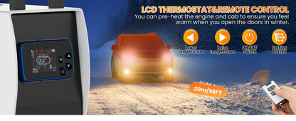 8KW 12V/220V All-in-One Diesel Heater, 0.16-0.52l/h, 8-36 ℃ Adjustable, LCD remove & Bluetooth APP, Portable for Camping RV