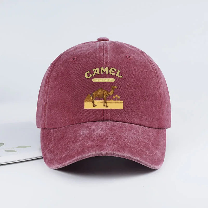 1-Piece Camel Print Baseball Cap Classic Minimalist Retro Style Breathable Soft Fabric Perfect for Work and Daily Wear Adjustabl
