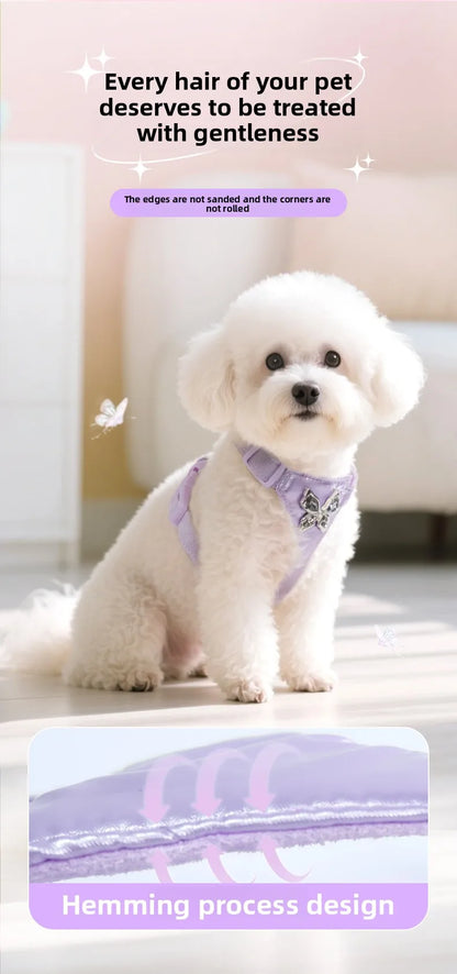 Butterfly Decor & Matching Leash Dog Harness for Small Dogs - Escape Proof Lightweight Vest
