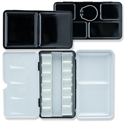 Empty Metal Watercolor Tin Palette Box With 14/26/52pcs Detachable Empty Watercolor Half Pans For DIY Travel Watercolor Palette
