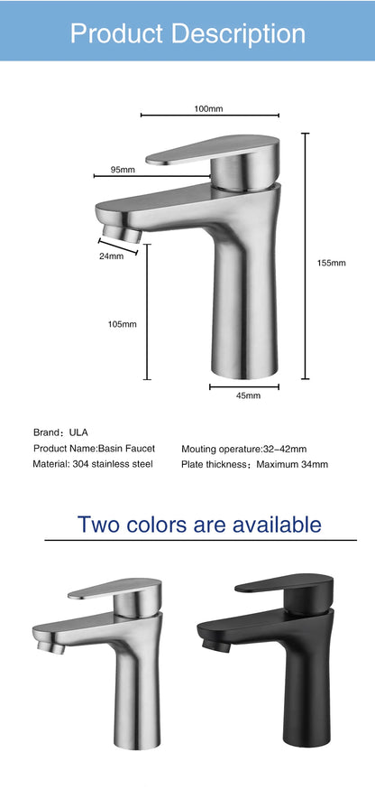 ULA G1/2 Basin Faucet Waterfall Bathroom Sink Faucet Hot Cold Water Mixer Tap Deck Mounted Bathroom Tap Crane Washbasin Tap