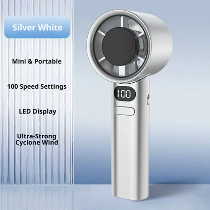 Hot Portable Handheld Fan High-speed Powerful USB RechargeableFans LED Display Essential For Summer Travel MINI  Fan