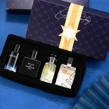 Luxury Brand Perfume Men Cologne 100ml Parfums Homme Gift Box 4Pcs Set Perfumes Masculinos Natural Floral Fruity Scent Spray