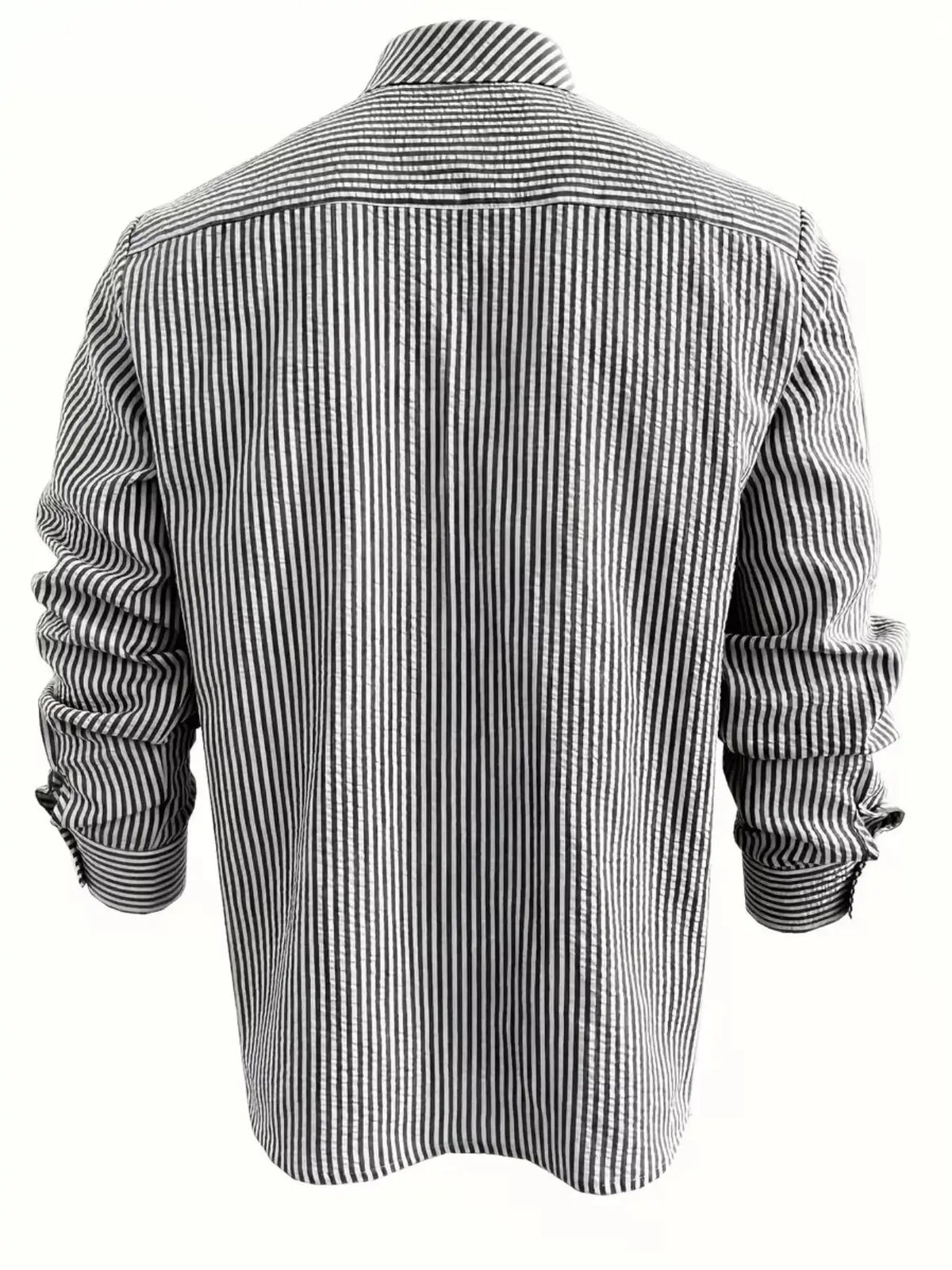 Men's Long Sleeve Striped Shirt with Loose Fit Stylish Comfortable Casual Wear for All Seasons Ideal for Outdoor Activities
