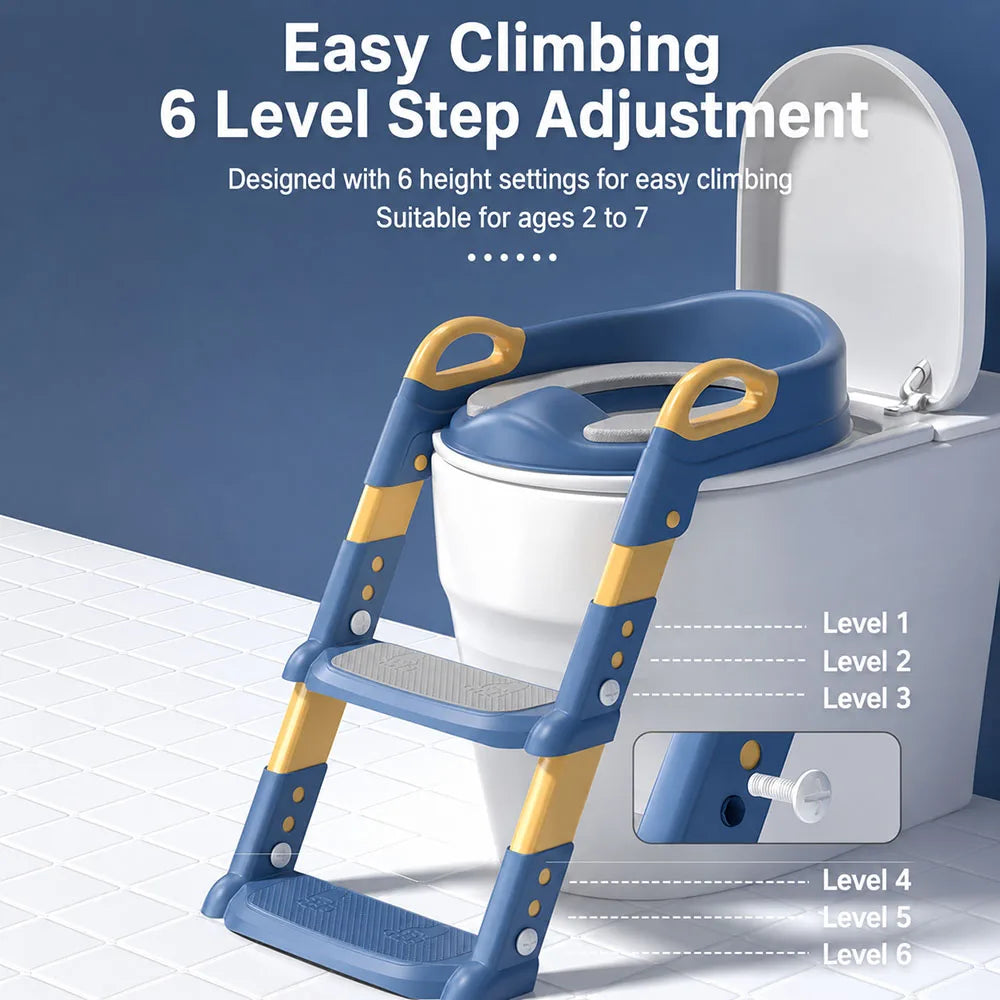 New Children's Toilet Stepped Baby Boys and Girls Toilet Training Foldable Foot Stool Toilet Seat Ring Stepped Assisted Tool