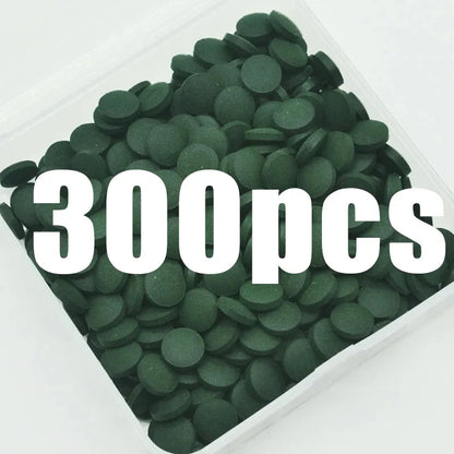 50-300Pcs High Purity Spirulina Tablets Spiral Seaweed Enrichment Favorite Pets Food Fish Crystal Red Shrimp Fish Food Aquarium