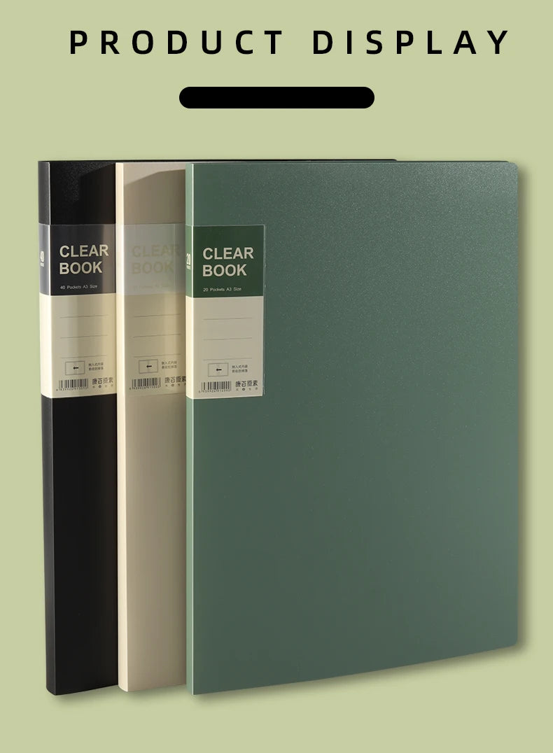 A3 Side-Entry Art Portfolio for Students - Painting Folder, Poster, Sketch Paper, Insert Pockets, Certificate Holder 20-60Pages