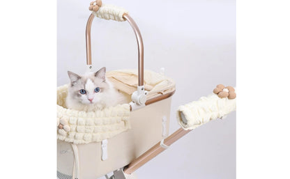 Stroller Bar Cover Set Padded Stroller Handlebar Cover Accessory Quilted Comfortable for Pet Owners, Outdoor Travel