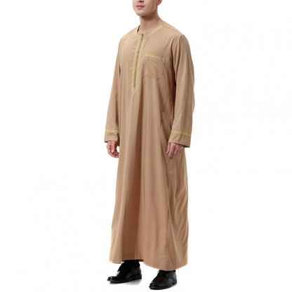 Middle East Ethnic Muslim Islamic Clothing Men Jubba Thobe African Dashik Ramadan Eid Abaya Arabic Kaftan Saudi Kimono Robe Gown